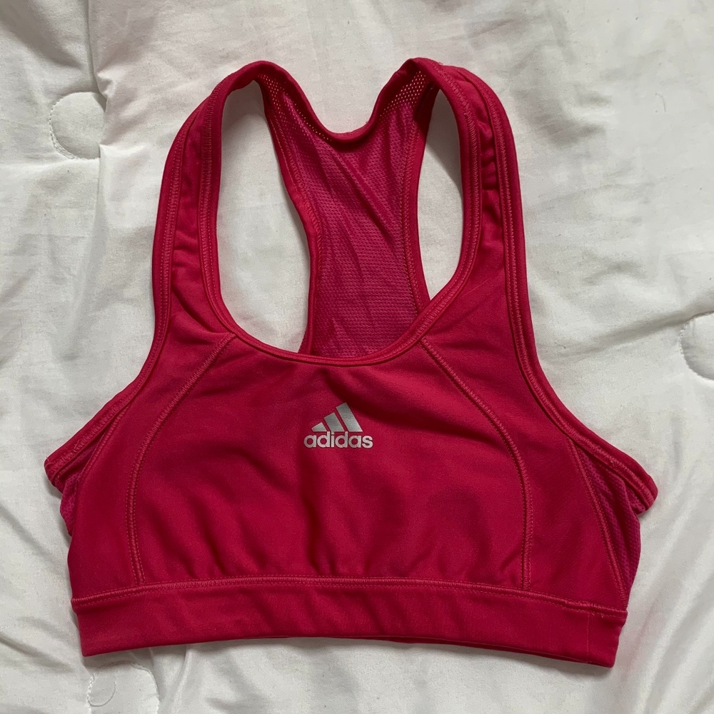 Adidas TechFit Pink Mesh Back Sports Bra